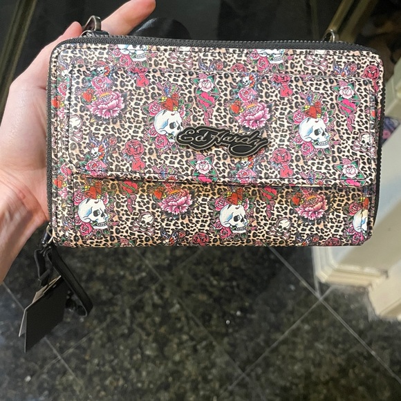 Ed Hardy Handbags - Ed hardy Cheetah double crossbody bag